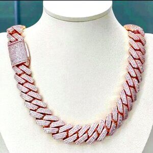 Moissanite Diamond 20mm width Hip Hop Jewelry Iced out Cuban Link Chain